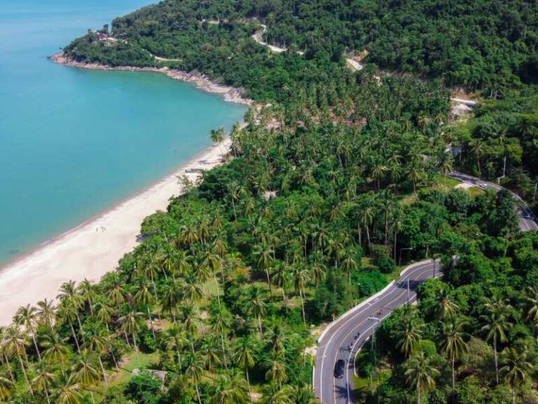 800 - tiefer Süden - aerial-view-of-road-and-beach-between-khanom-and-sichon-nakhon-si-thammarat-thailand
