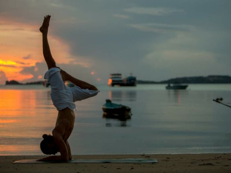 Yoga practice at Zazen Boutique Resort and Spa located on Bophut Beach, Koh Samui, Thailand