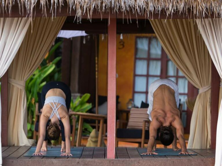Yoga practice at Zazen Boutique Resort and Spa located on Bophut Beach, Koh Samui, Thailand
