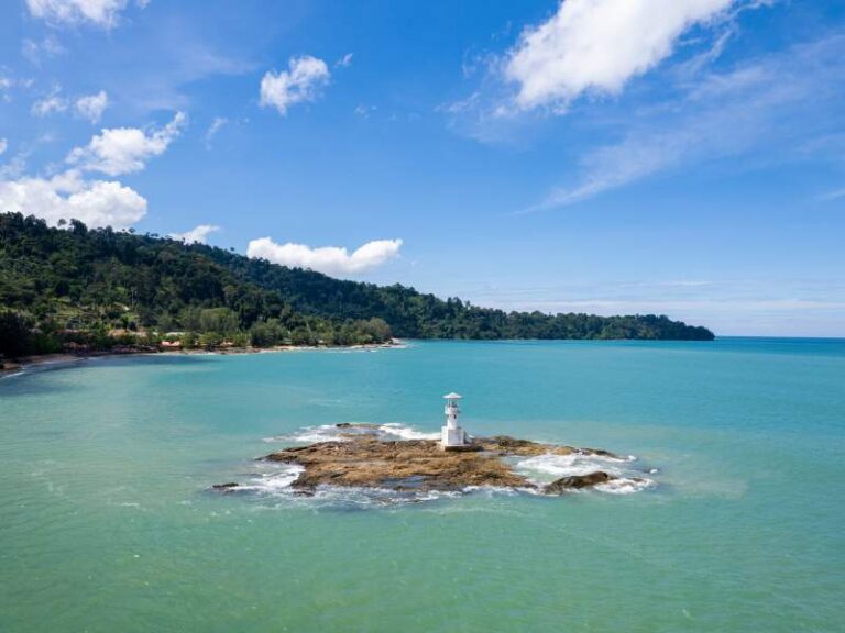 Aerial view of lighthouse at Khao Lak, Phang Nga, Thailand