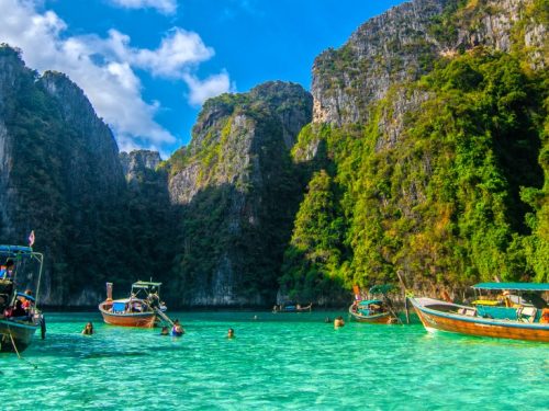 Pileh blue lagoon at phi phi island, Thailand.