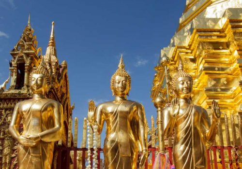 800 - Chiang Mai -buddha-statues-in-wat-phra-that-doi-suthep-in-chiang-mai