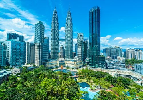 Beautiful architecture building exterior in Kuala Lumpur city in