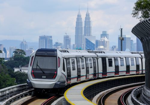Malaysia MRT (Mass Rapid Transit) train, a transportation for future generation.
