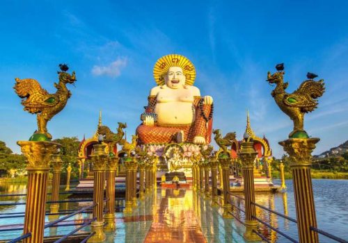 800 - Koh Samui - happy-buddha-statue-in-wat-plai-laem-temple-samui-thailand