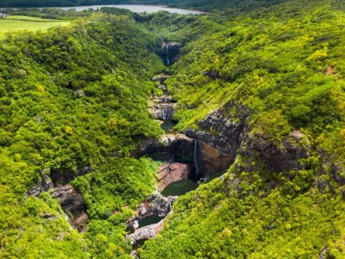 800- Mauritius - aerial-view-from-above-of-the-tamarin-waterfall-seven-cascades-in-the-tropical-jungles-of-the-island-of-mauritius